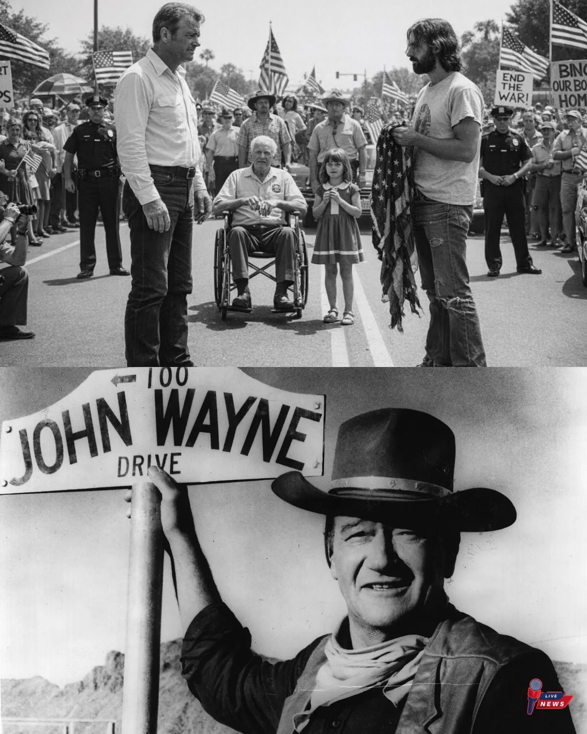 John Wayne Confronted Protestors Burning the Flag—What He Did Next Left Everyone Speechless