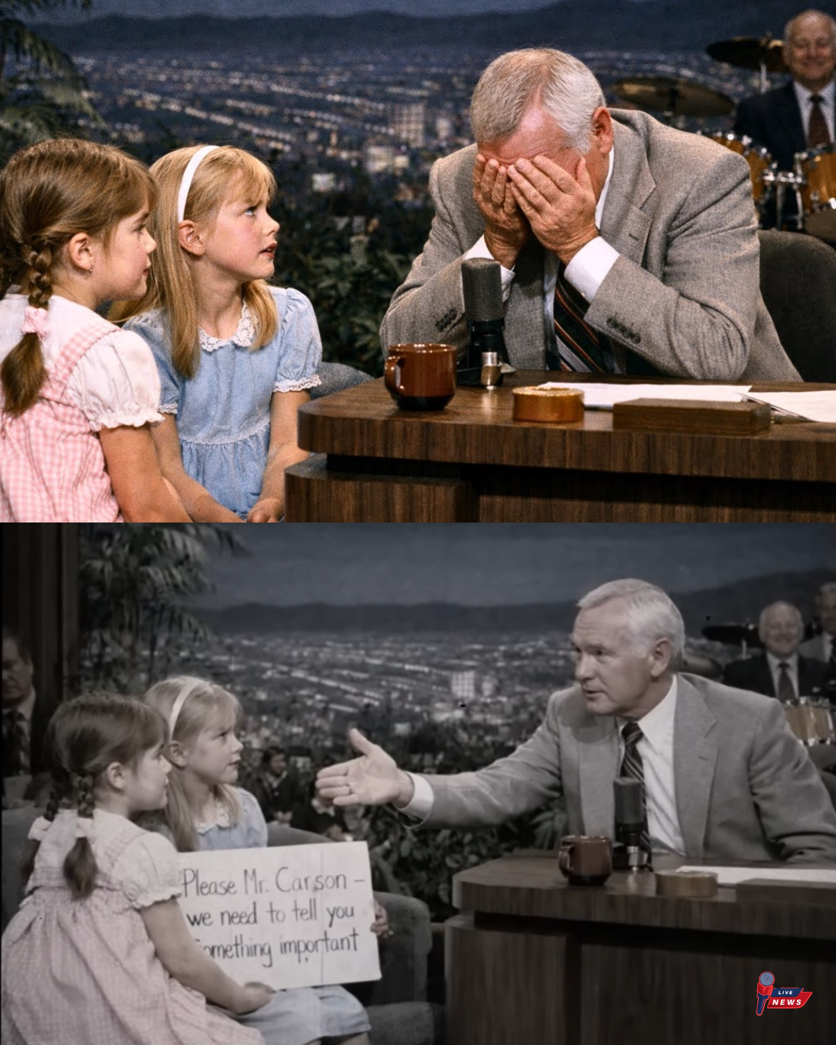 Two Little Sisters Whisper Something to Johnny Carson — Seconds Later He Broke Down on Live TV!