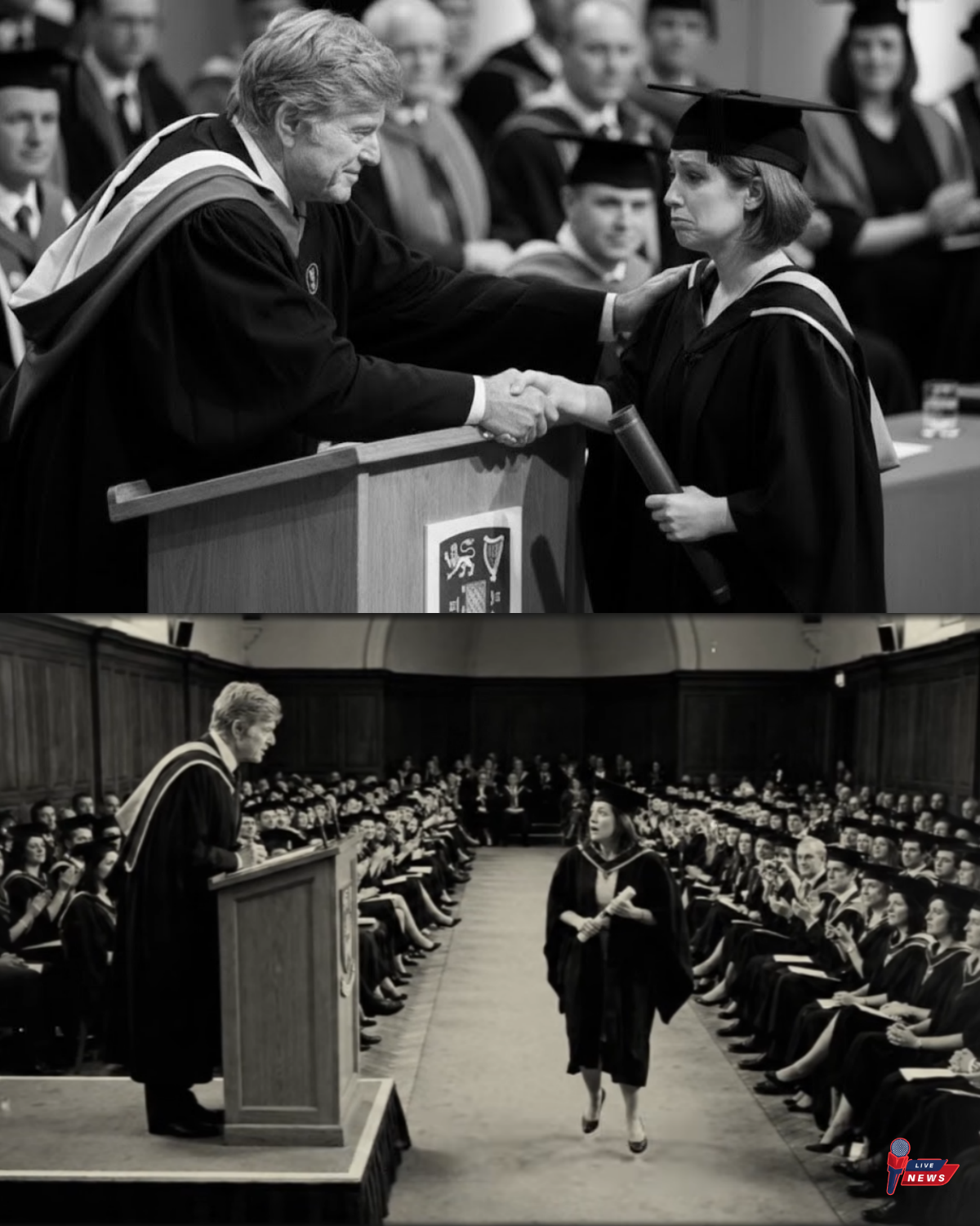 Student FROZE on stage at her graduation — Redford’s ONE gesture changed her life forever