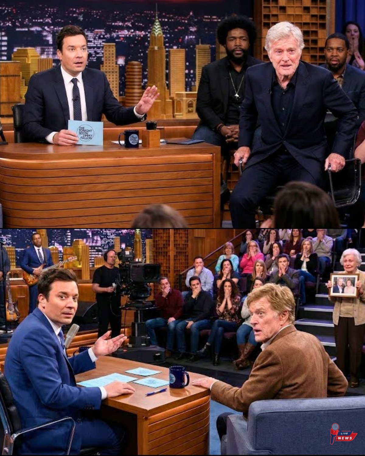 Jimmy Fallon FROZEN When Robert Redford Suddenly Pushes Back His Chair After Hearing This Story