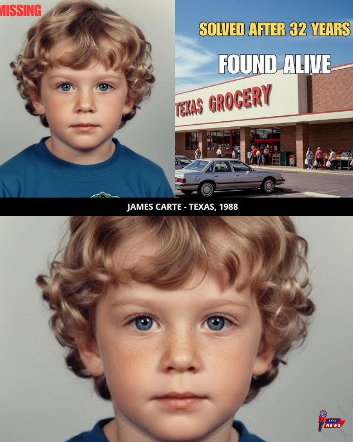 SOLVED by DNA: Missing in Supermarket – James Carter, 3 – Found Alive After 32 Years