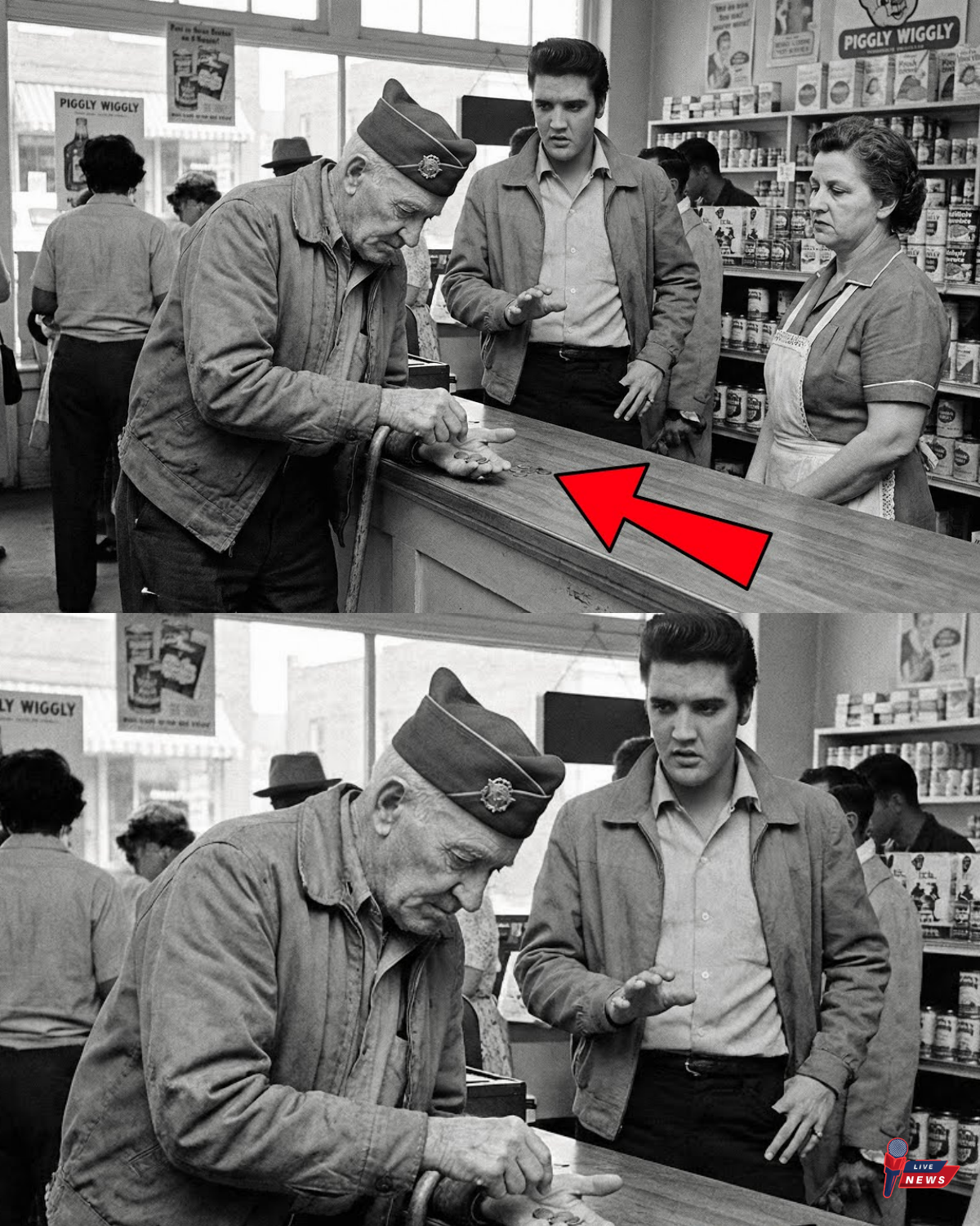 War Hero Counted Coins for BREAD —What Elvis did Next STUNNED Entire Store
