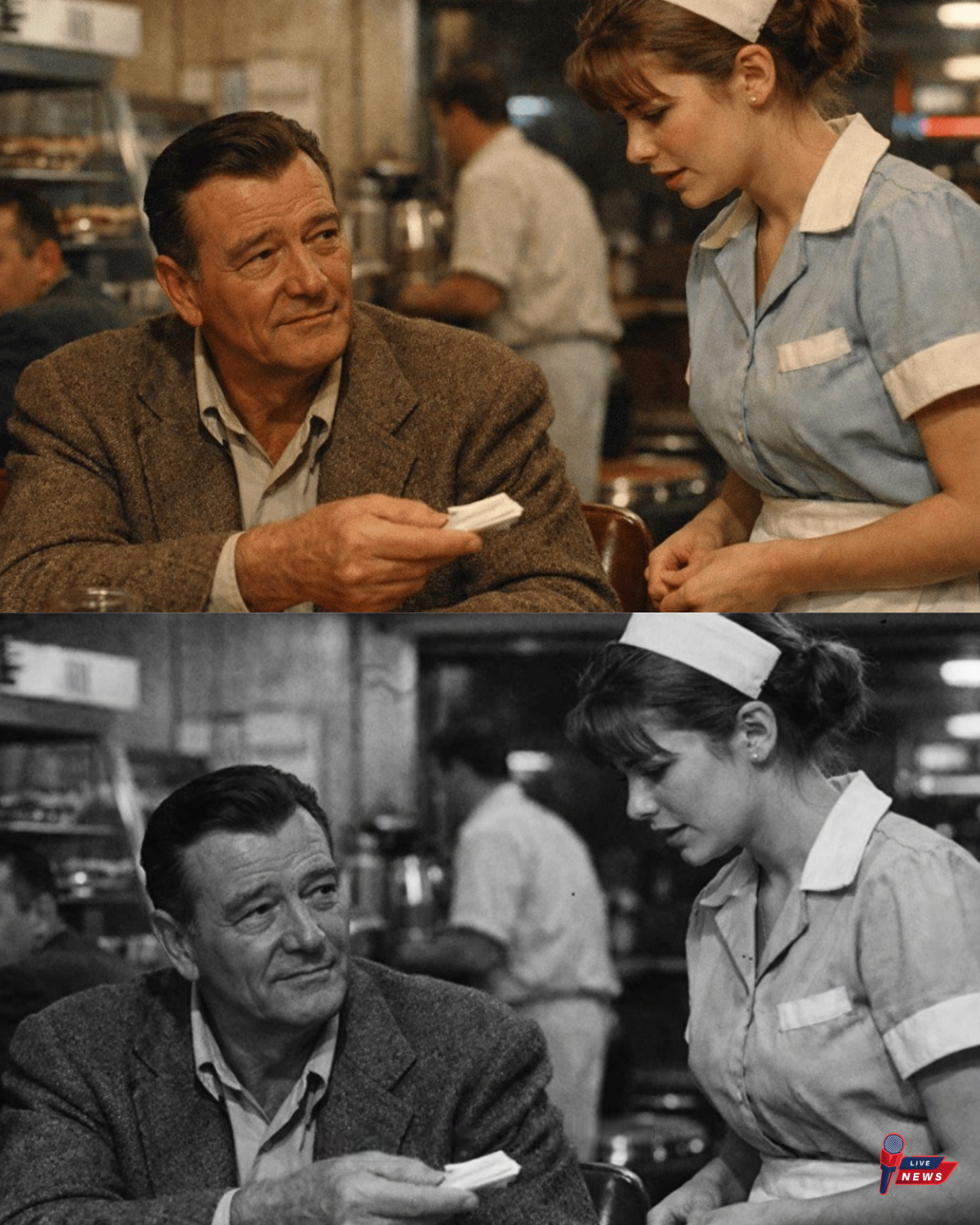A Waitress Apologized to John Wayne — What He Gave Her That Night Changed Everything